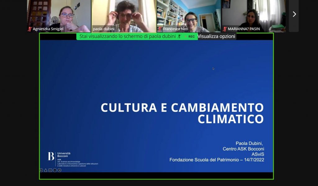 MASTERCLASS CULTURA E CAMBIAMENTO CLIMATICO 14 luglio 2022